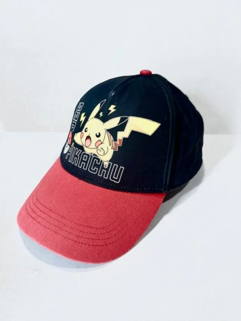 Pokemon Youth Pikachu Snapback Baseball Cap Hat Black & Red One Size Fits Most